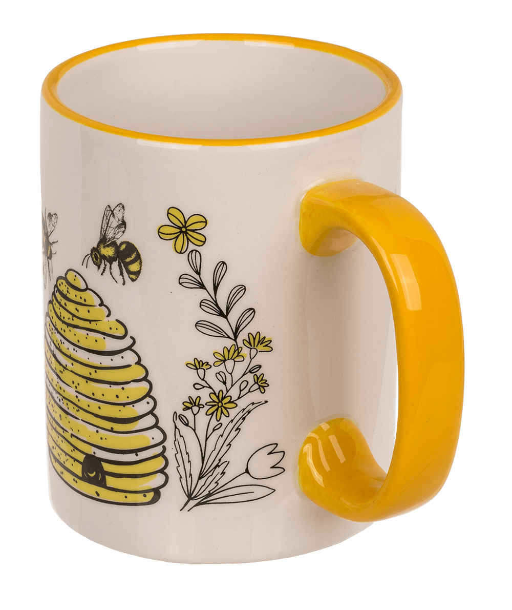 Mug, Bee, dolomite, 2 ass., 11 x 10 cm,