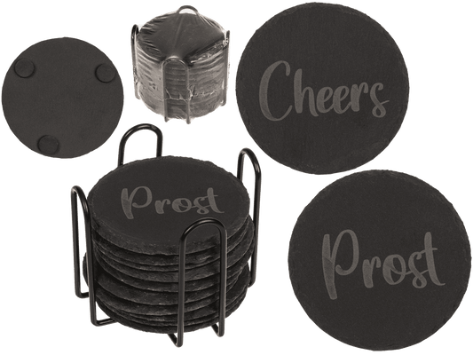 Slate coaster, with laser printing,