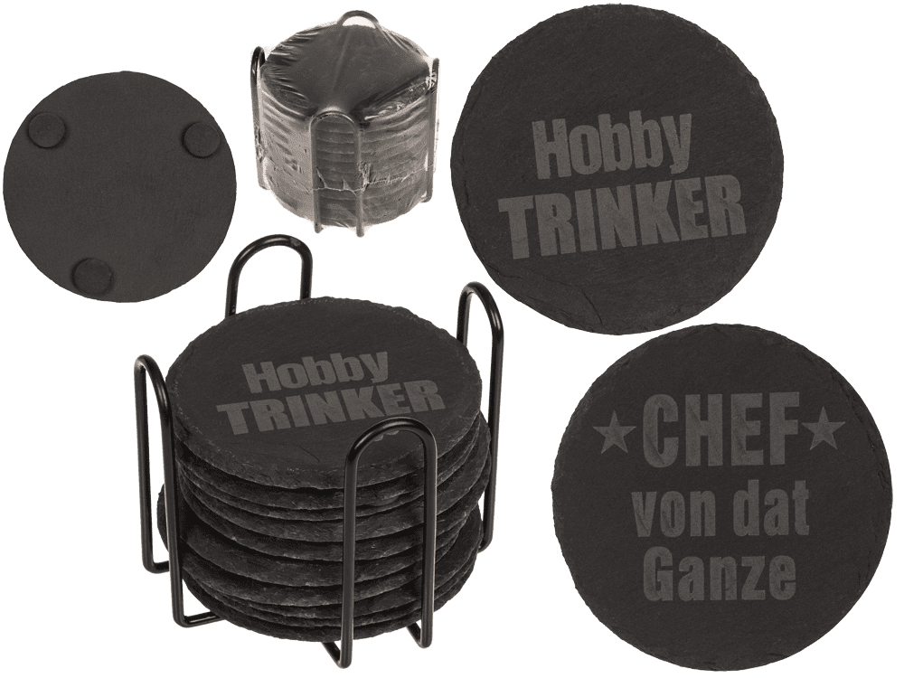 Slate coaster, with laser printing,