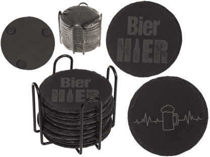 Slate coaster, with laser printing,