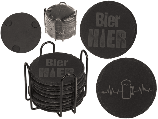 Slate coaster, with laser printing,