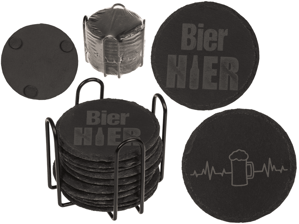 Slate coaster, with laser printing,