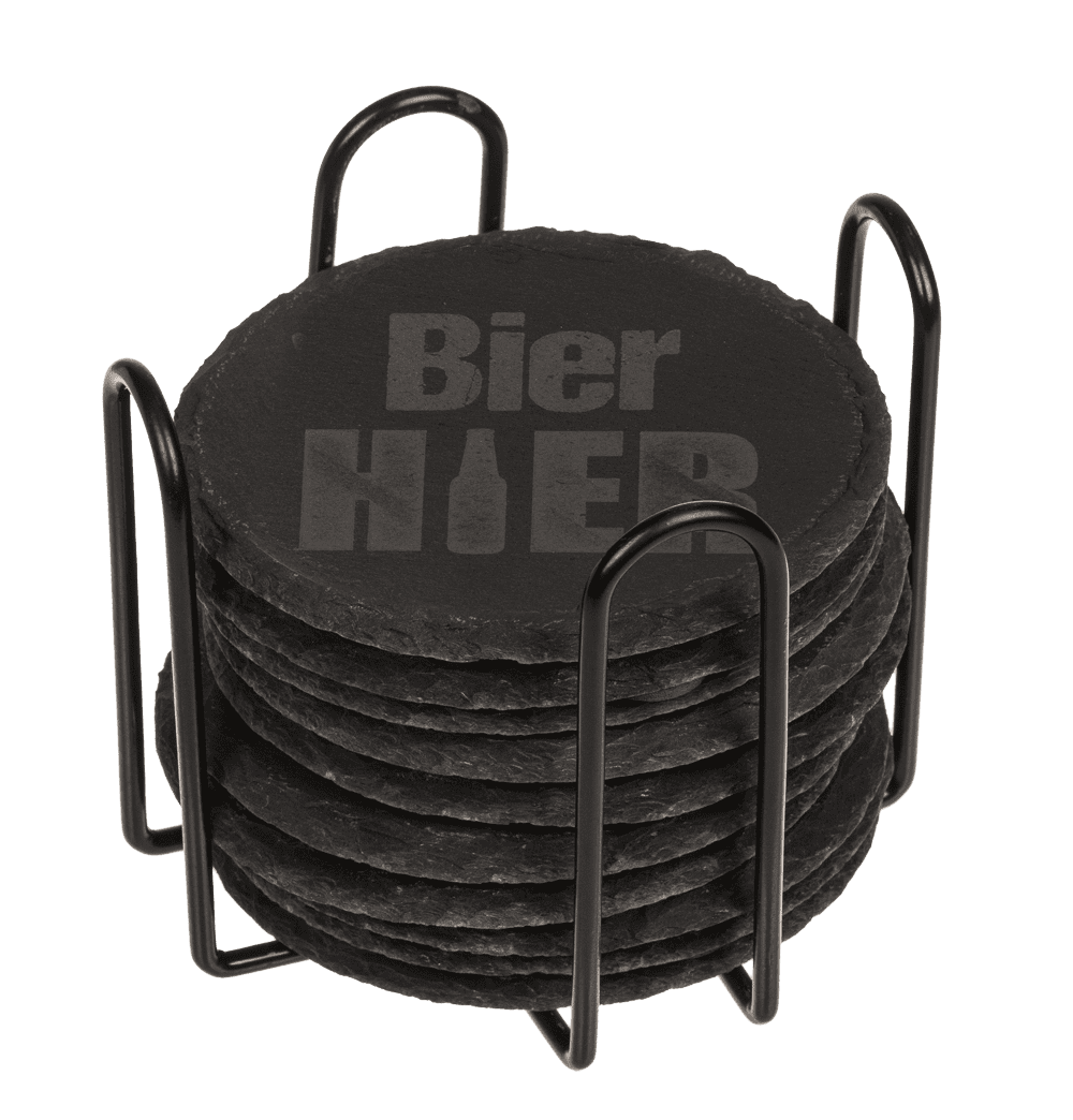 Slate coaster, with laser printing,