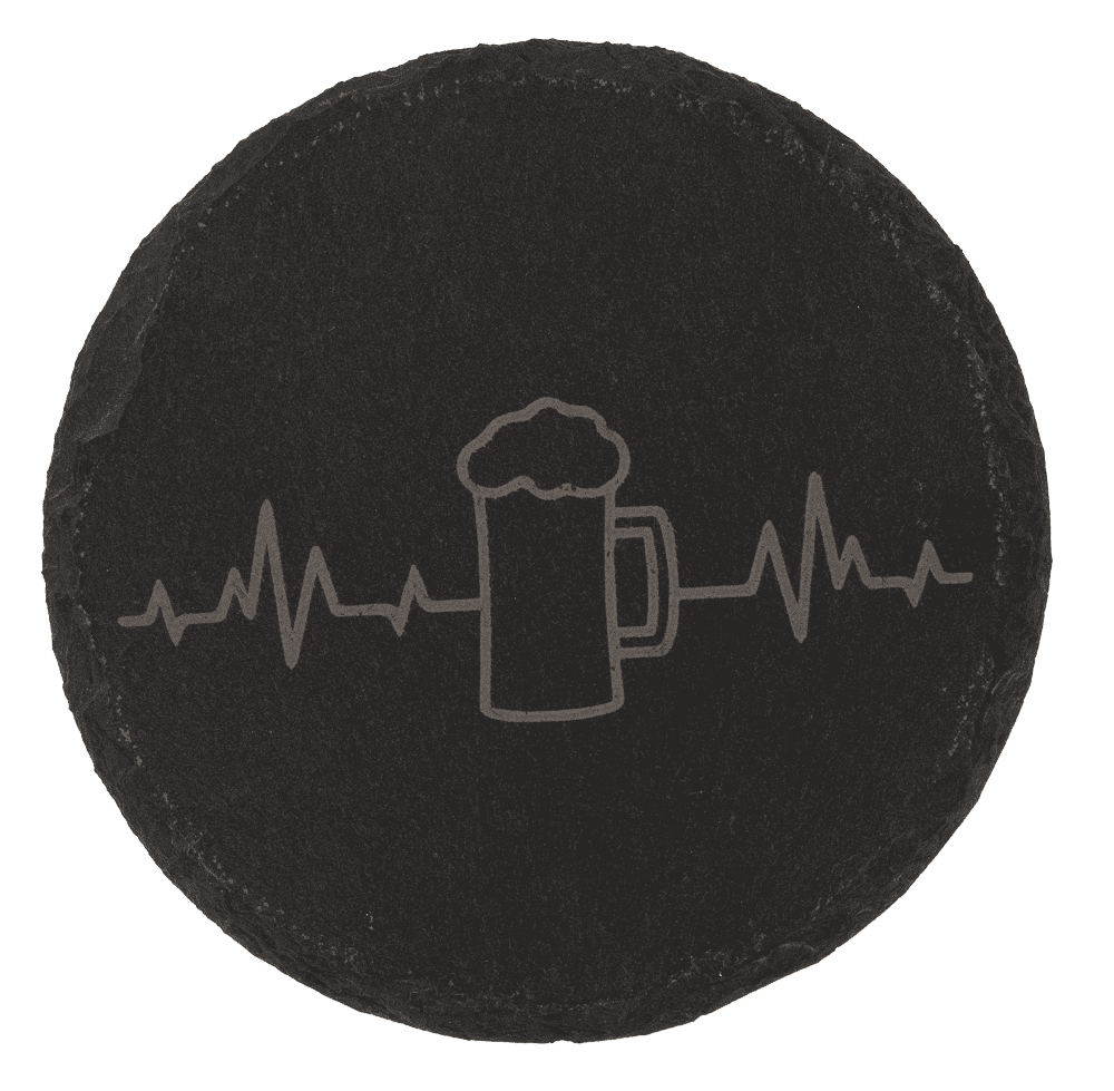 Slate coaster, with laser printing,