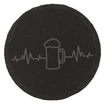 Slate coaster, with laser printing,