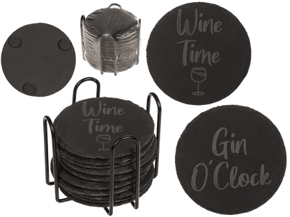 Slate coaster, with laser printing,