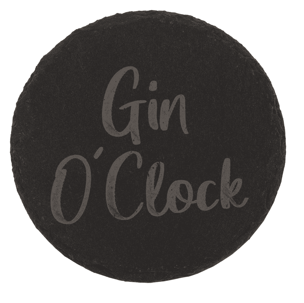 Slate coaster, with laser printing,