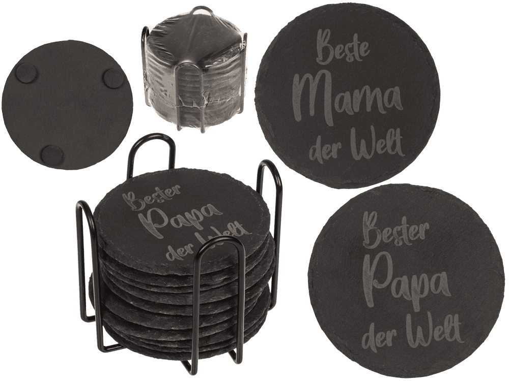 Slate coaster, with laser printing,