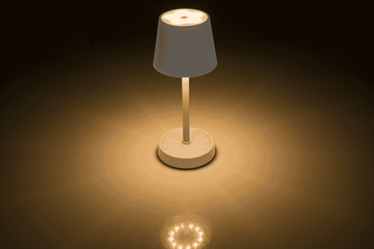 Grey colored table lamp with LED,