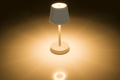 Grey colored table lamp with LED,