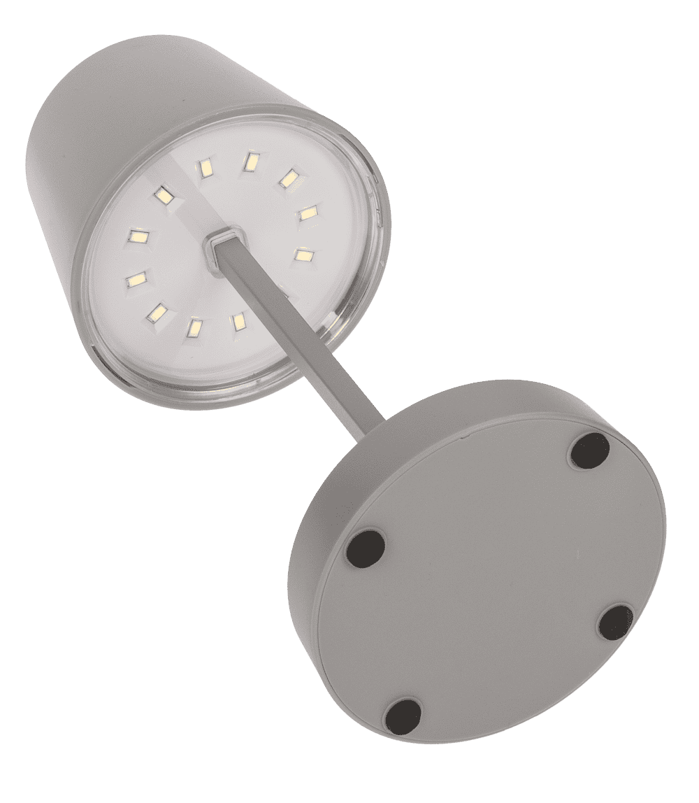 Grey colored table lamp with LED,