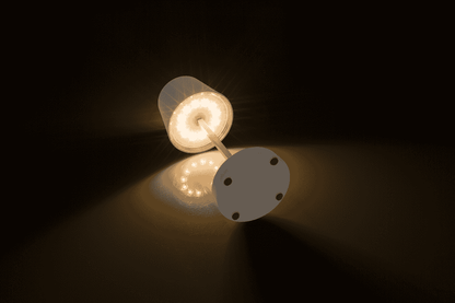 Grey colored table lamp with LED,