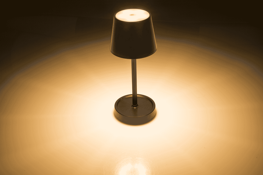 Black colored table lamp with LED,