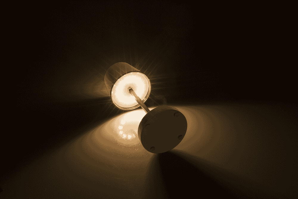 Black colored table lamp with LED,