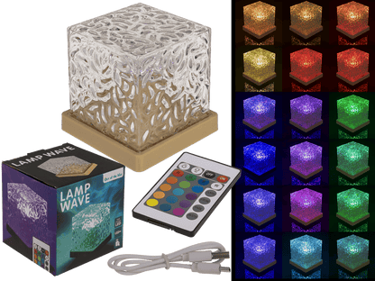 Acrylic lamp, Waves, 11.5 x 11.5 x 11.5 cm,