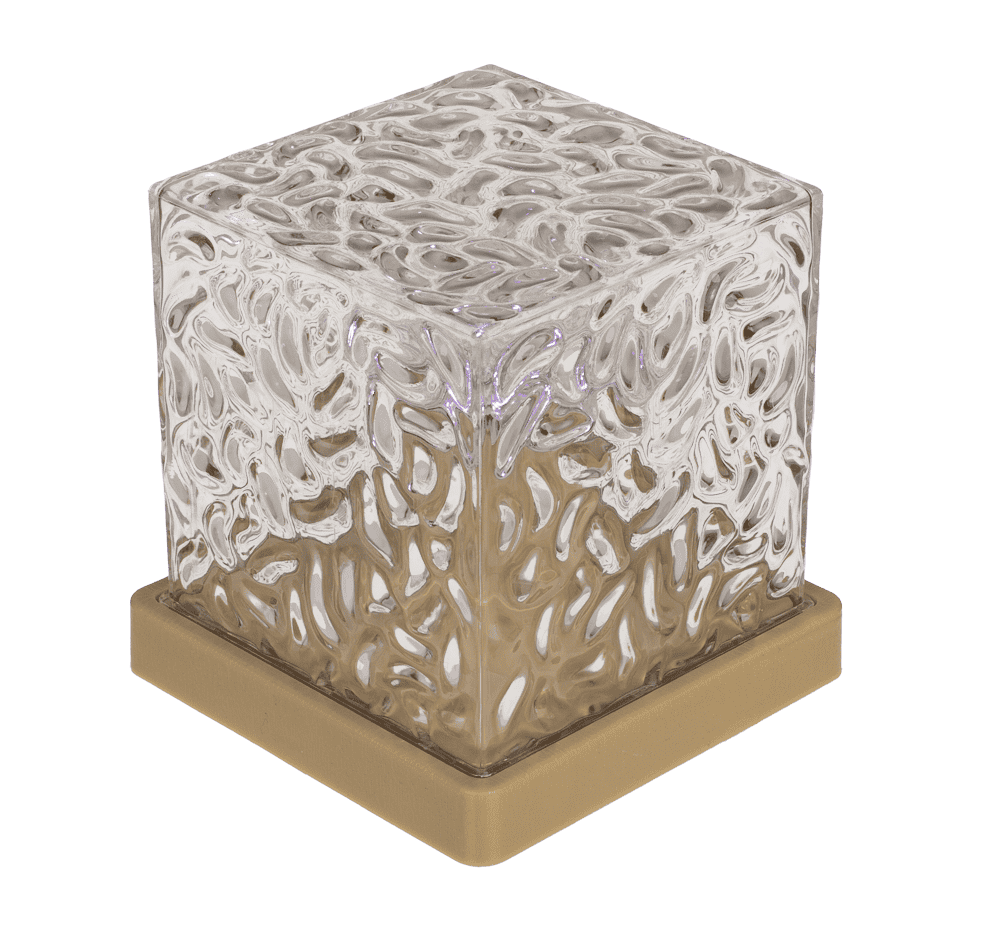 Acrylic lamp, Waves, 11.5 x 11.5 x 11.5 cm,