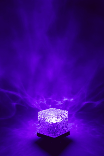 Acrylic lamp, Waves, 11.5 x 11.5 x 11.5 cm,