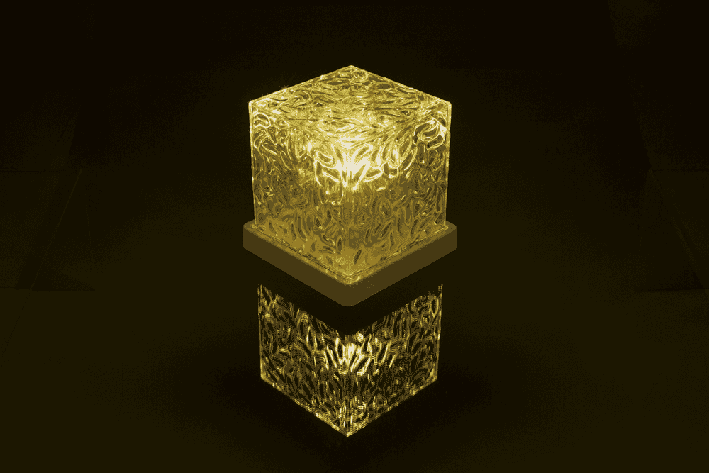 Acrylic lamp, Waves, 11.5 x 11.5 x 11.5 cm,