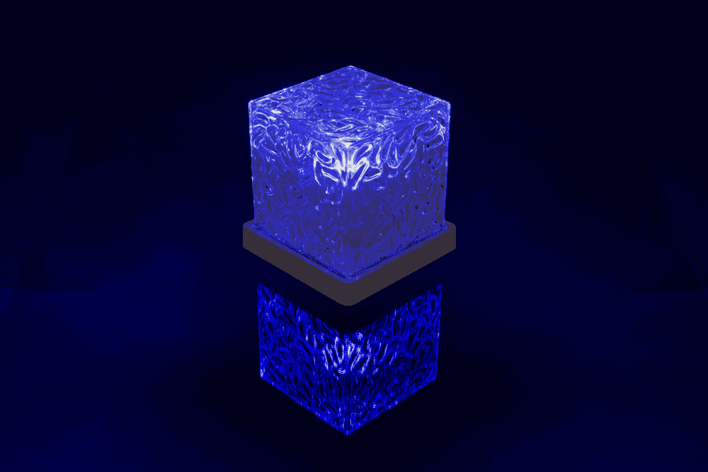 Acrylic lamp, Waves, 11.5 x 11.5 x 11.5 cm,