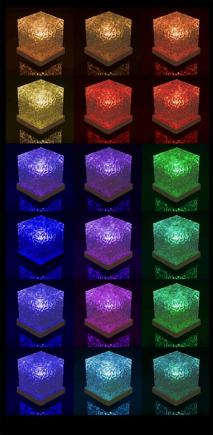 Acrylic lamp, Waves, 11.5 x 11.5 x 11.5 cm,