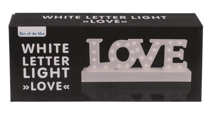 White plastic letter light, Love,