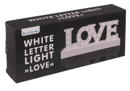 White plastic letter light, Love,