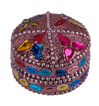 Multi coloured jewelry box with oriental design,