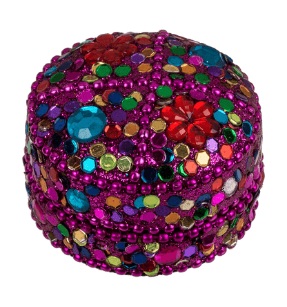 Multi coloured jewelry box with oriental design,