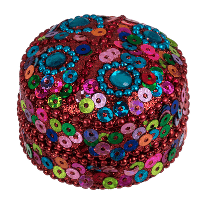 Multi coloured jewelry box with oriental design,