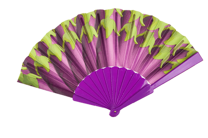 Plastic fan, fruits,