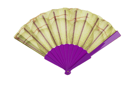 Plastic fan, fruits,