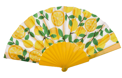 Plastic fan, fruits,