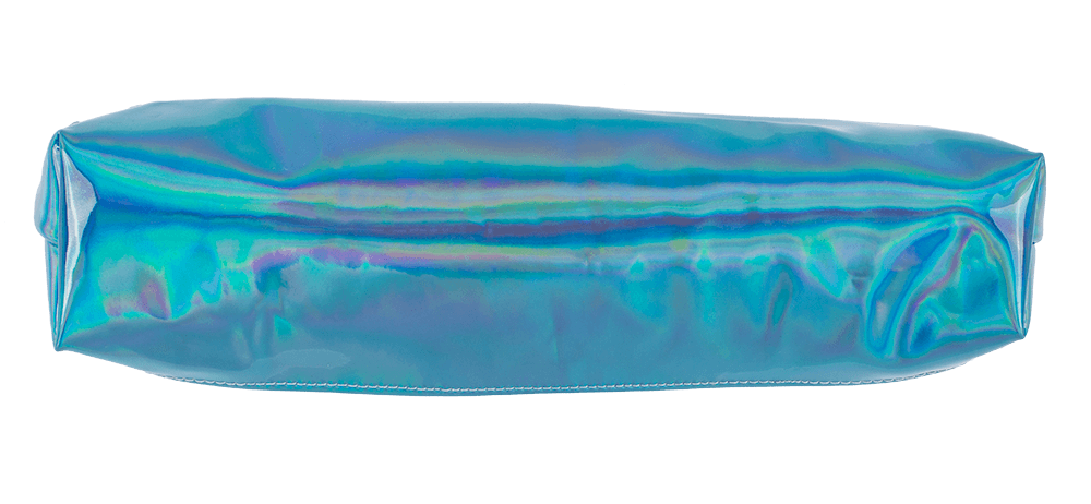 PU bag with zipper, metallic finsih,