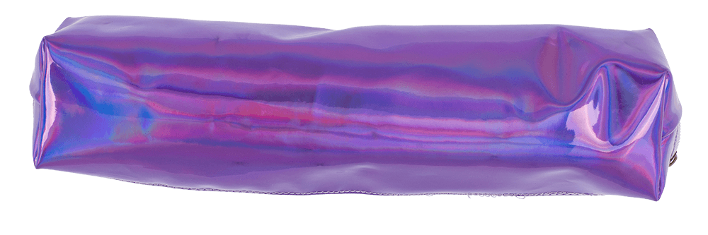 PU bag with zipper, metallic finsih,