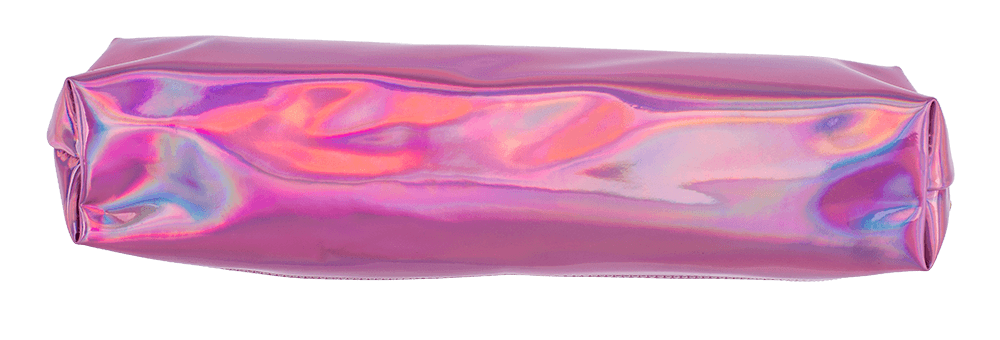 PU bag with zipper, metallic finsih,