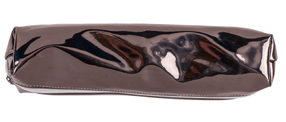 PU bag with zipper, metallic finsih,