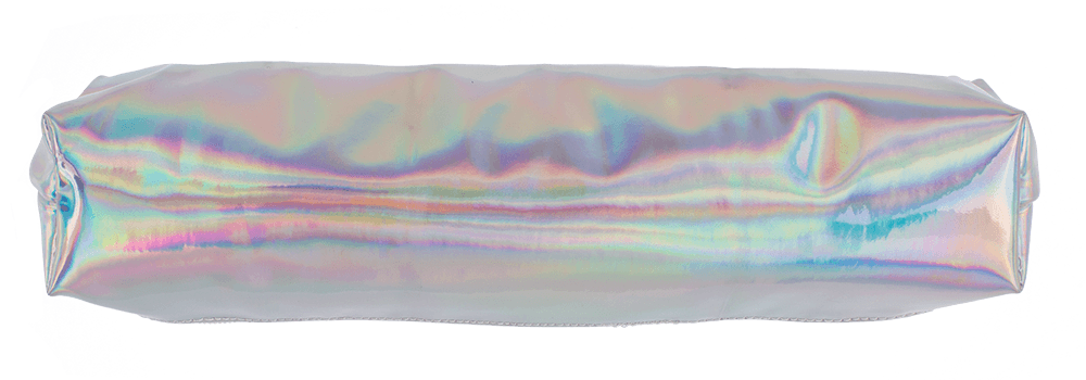 PU bag with zipper, metallic finsih,