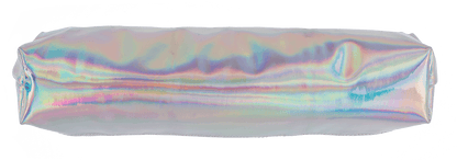 PU bag with zipper, metallic finsih,