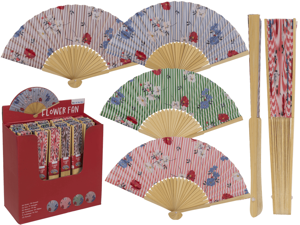 Fan, oriental flower,