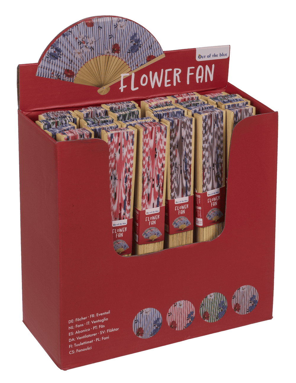 Fan, oriental flower,