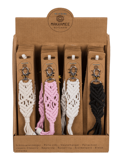 Metal key chain, Makramee style,