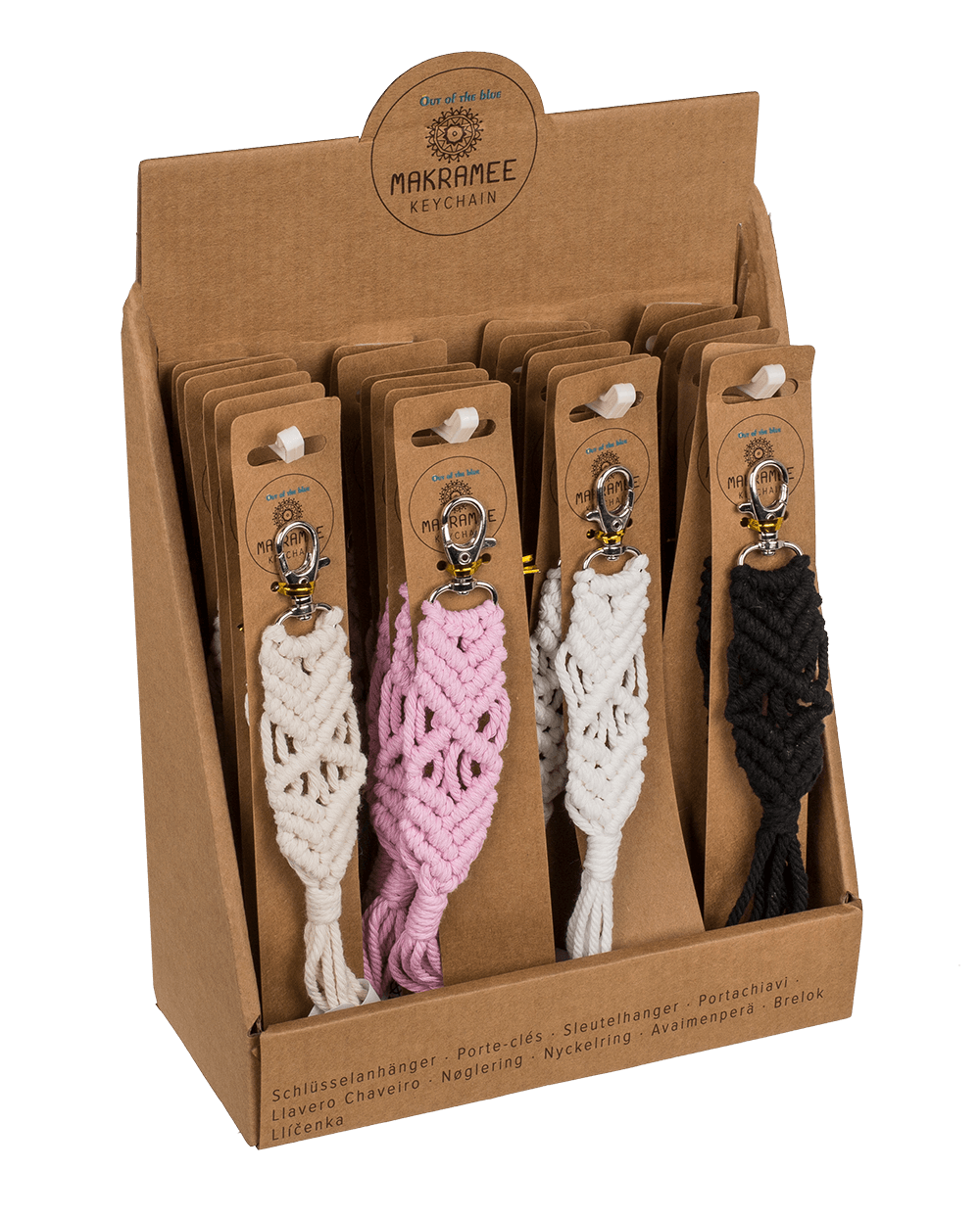 Metal key chain, Makramee style,