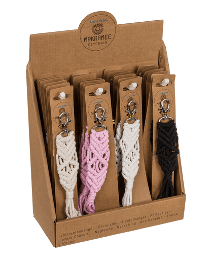 Metal key chain, Makramee style,