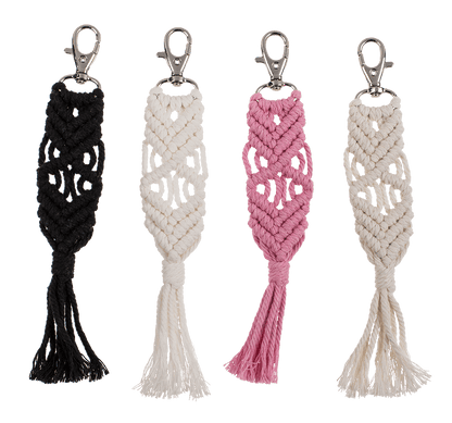 Metal key chain, Makramee style,