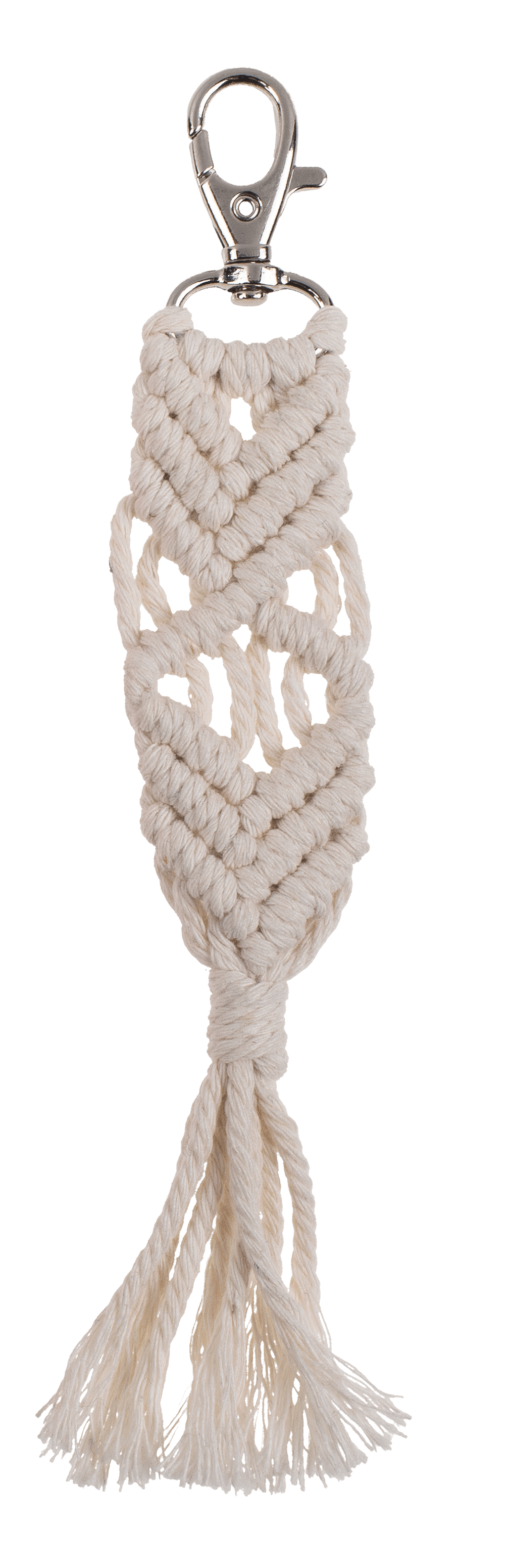 Metal key chain, Makramee style,