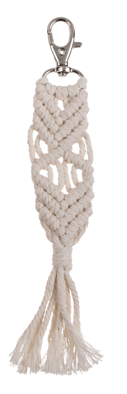 Metal key chain, Makramee style,