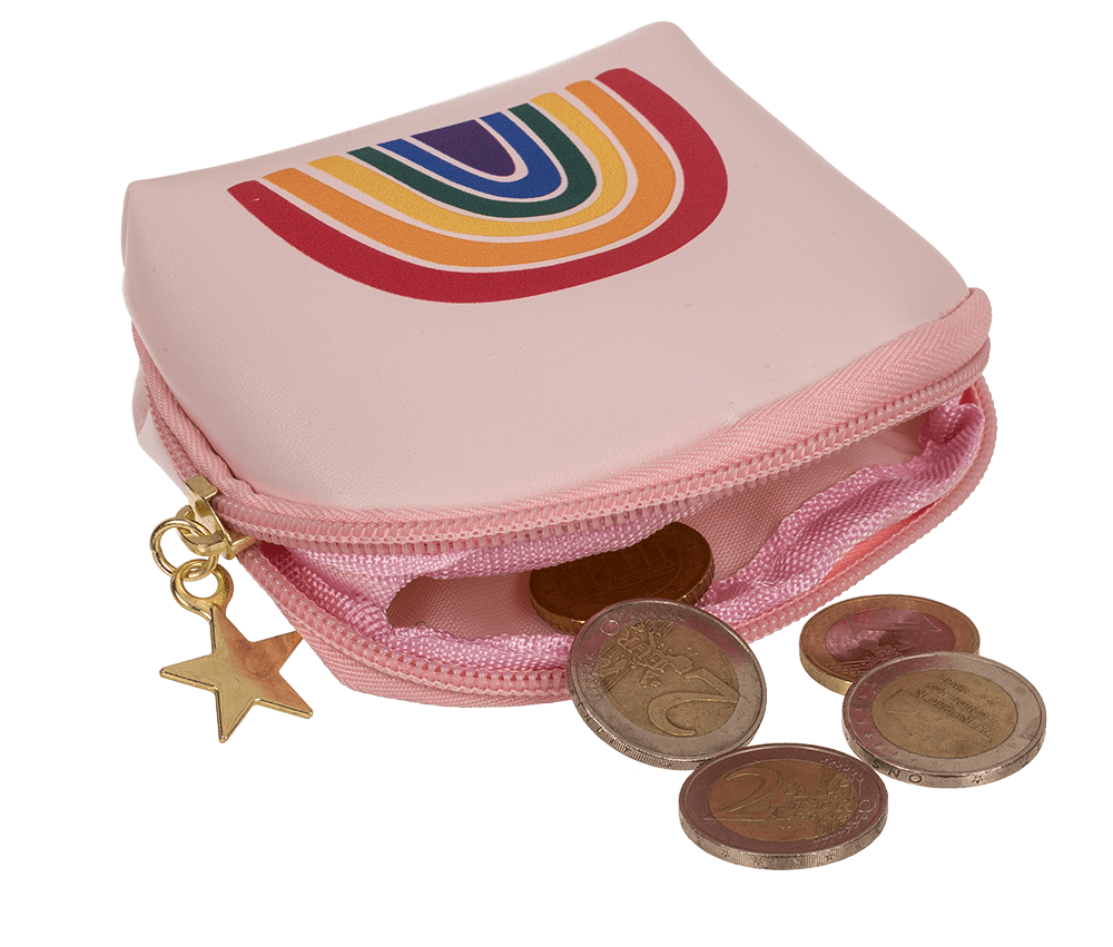 Purse, rainbow, ca. 12 x 8 x 4 cm,