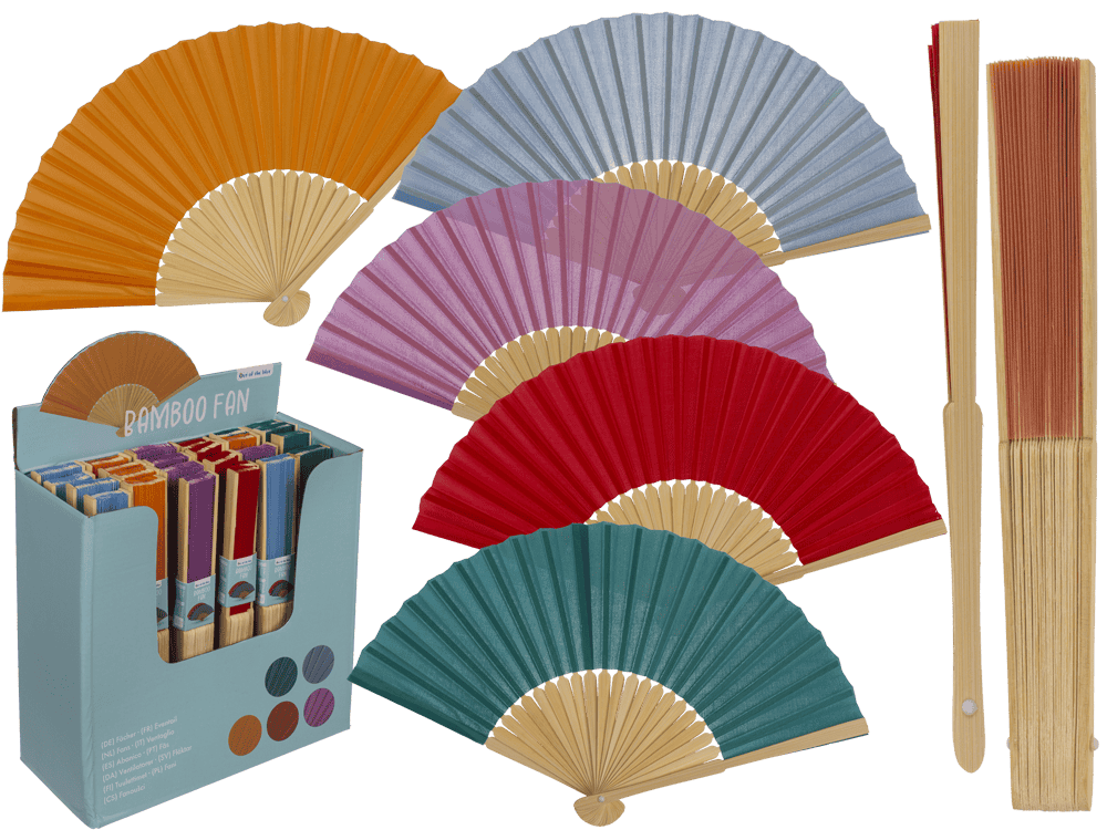 Fan, Summer mix, 21 cm, bamboo,
