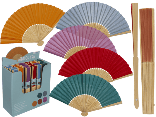 Fan, Summer mix, 21 cm, bamboo,