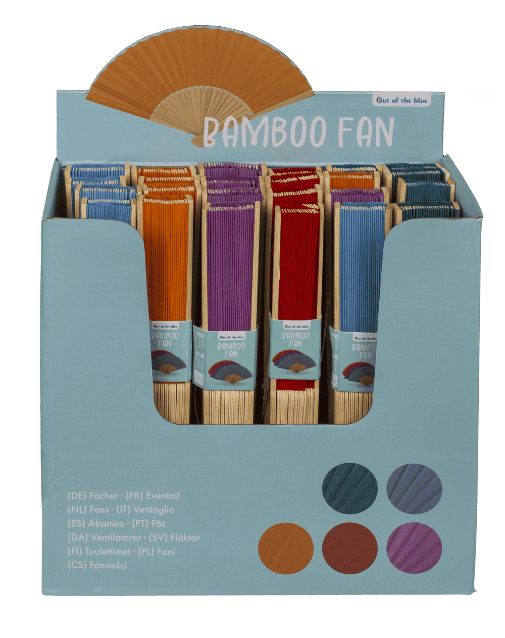 Fan, Summer mix, 21 cm, bamboo,